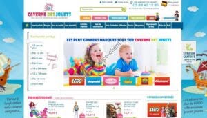 Aperçu du site web Caverne des jouets