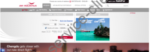 Aperçu du site officiel Air Mauritius