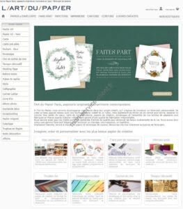 Aperçu du site web Art du papier