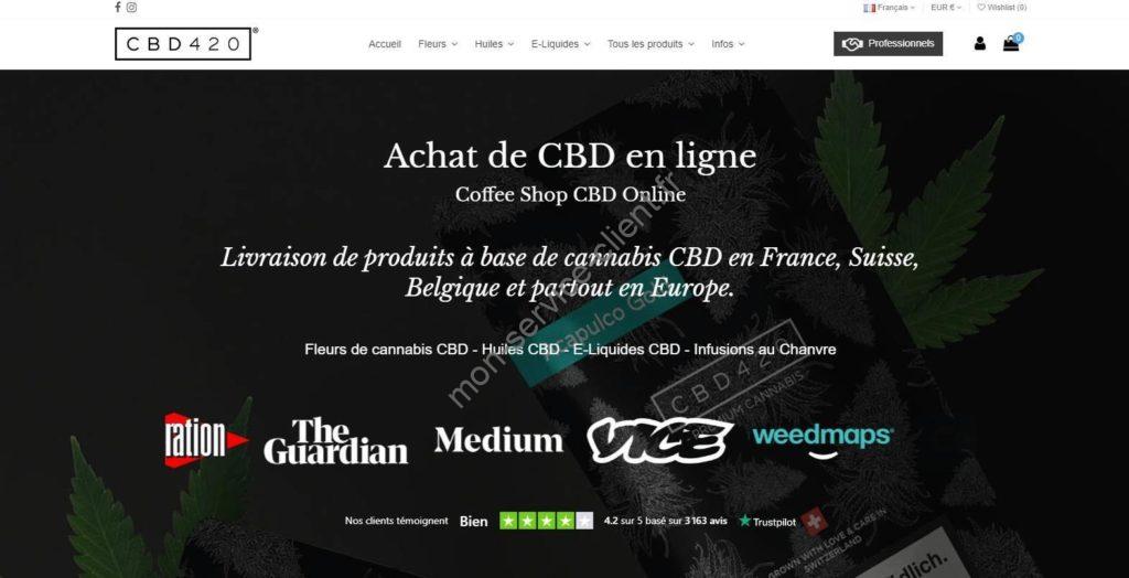 Aperçu du site web CBD420