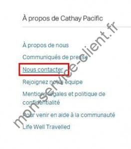 contacter Cathay Airlines