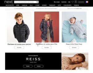 Aperçu du site web Next France