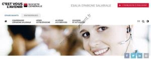 Aperçu du site web société générale Esalia