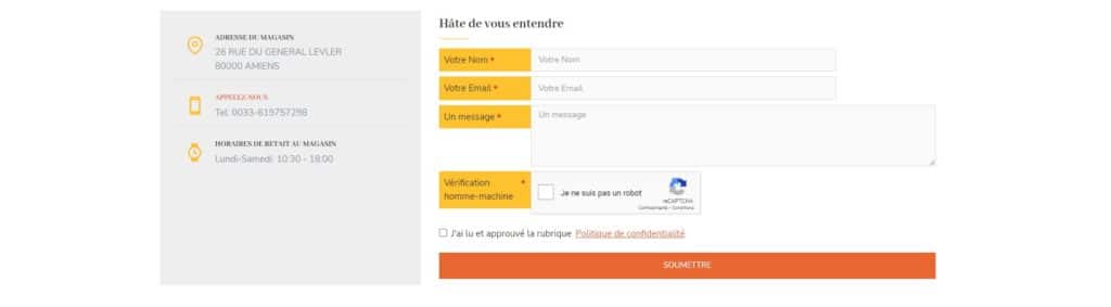 Aperçu du formulaire de contact de Asie Gourmande