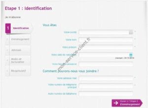 Aperçu du formulaire de contact de Veolia