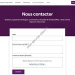 Aperçu du formulaire de contact de l'application Slack