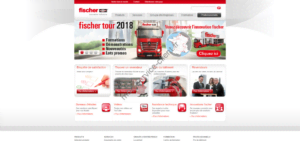 Aperçu du site web de fixations fischer