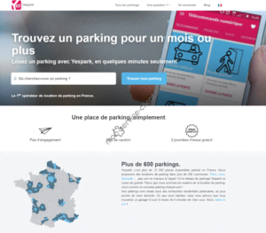 Aperçu de la page d’assistance du site Yespark