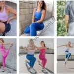 Exemples d'ensemble de yoga vendus par la marque Fabletics