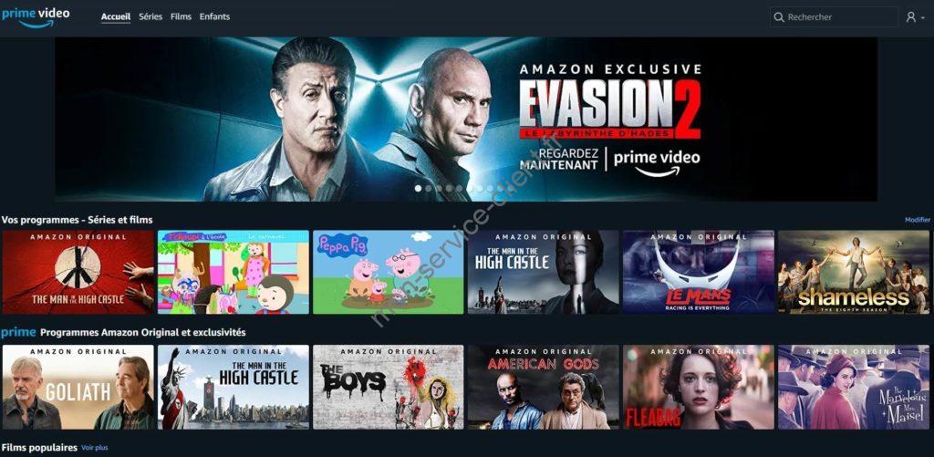 Exemple de contenu disponible sur la plateforme Amazon prime videos