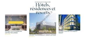 Exemples d'hôtels disponibles sur Golden Tulip