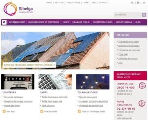 Aperçu de la page d’assistance du site Sibelga